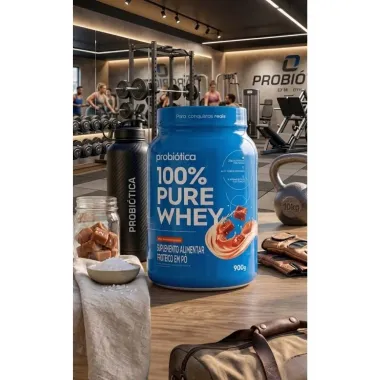 100% Pure Whey Probi&oacute;tica Sabor Caramelo Salgado 900g