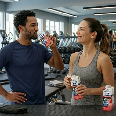Bebida L&aacute;ctea UHT Parmalat Fit Flexforce 23g de Prote&iacute;nas Sabor Shake Morango 250ml