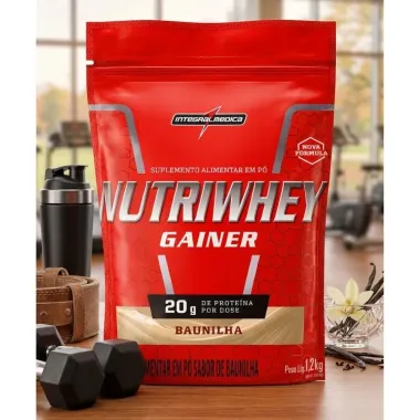 Nutriwhey Gainer Integralmedica 20g de Prote&iacute;na Sabor Baunilha 1,2kg