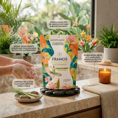 Sabonete L&iacute;quido Francis Brasilidades Capim Lim&atilde;o Refil 200ml