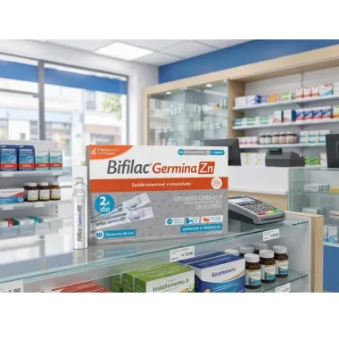 Bifilac Germina Zn Adulto e Crian&ccedil;as Sabor Laranja e Morango com 10 Flaconetes de 5ml cada