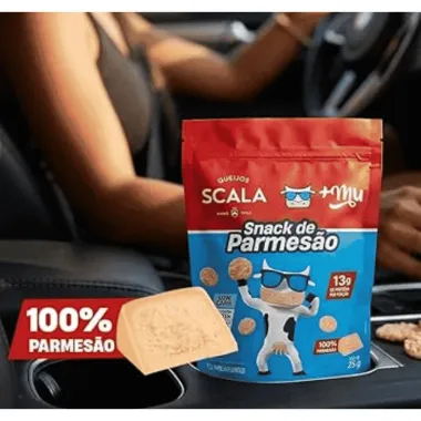 Snack +MU Sabor Queijo Scala Parmes&atilde;o Desidratado 25g
