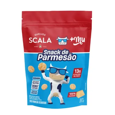 Snack +MU Sabor Queijo Scala Parmes&atilde;o Desidratado 25g