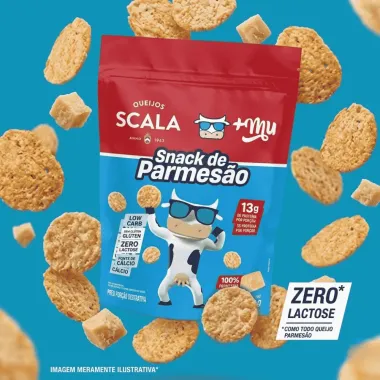 Snack +MU Sabor Queijo Scala Parmes&atilde;o Desidratado 25g