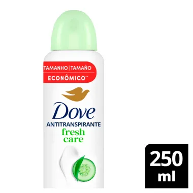 Desodorante Dove Fresh Care Pepino e Ch&aacute; Verde Aerosol Antitranspirante 250ml Tamanho Econ&ocirc;mico