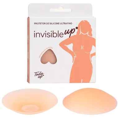 Protetor de Silicone Ultrafino para Mamilo Invisible Up Toda Up Tamanho P Cor Creme 1 Par