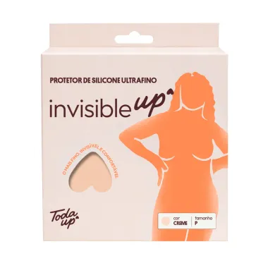 Protetor de Silicone Ultrafino para Mamilo Invisible Up Toda Up Tamanho P Cor Creme 1 Par