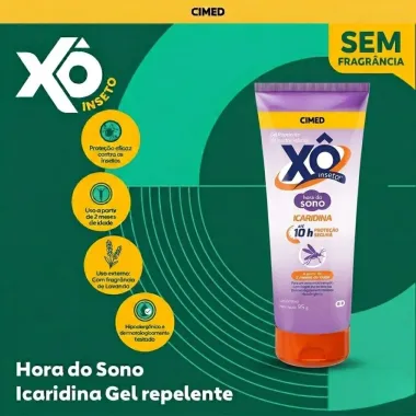 Gel Repelente de Insetos Infantil X&ocirc; Inseto Hora do Sono Icaridina 95g