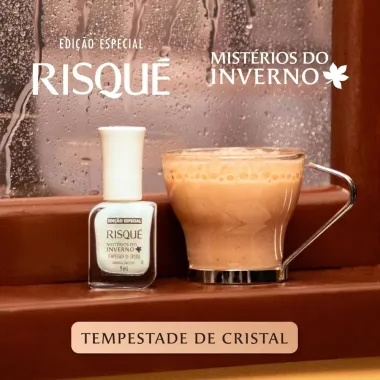Esmalte Risqu&eacute; Mist&eacute;rios do Inverno Tempestade de Cristal Cobertura com Efeito 9ml