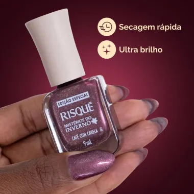Esmalte Risqu&eacute; Mist&eacute;rios do Inverno Caf&eacute; com Canela Met&aacute;lico 9ml