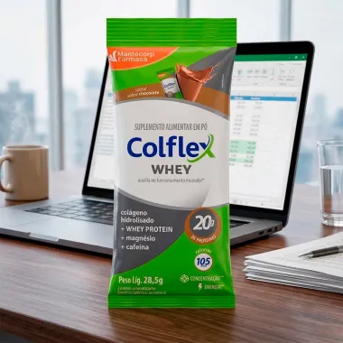 Whey Colflex com 20g de Prote&iacute;nas Sabor Chocolate Sach&ecirc; 28,5g