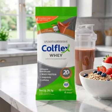 Whey Colflex com 20g de Prote&iacute;nas Sabor Chocolate Sach&ecirc; 28,5g