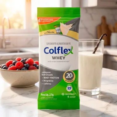 Whey Colflex com 20g de Prote&iacute;na Sabor Baunilha Sach&ecirc; 28,5g