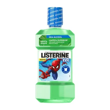 Enxaguante Bucal Listerine Kids sem &Aacute;lcool Menta Suave Homem Aranha com 250ml