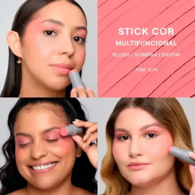 Kit Stick Multifuncional Boca Rosa Cor GYN e JAMPA 2 Unidades de 6g cada