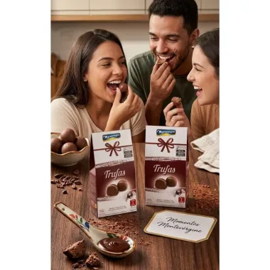 Bombons de Chocolate Ao Leite Montev&eacute;rgine Sabor Trufas 55g