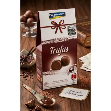 Bombons de Chocolate Ao Leite Montev&eacute;rgine Sabor Trufas 55g