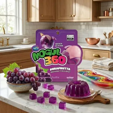 Bala de Gelatina Arcor Mogul 360 Puxa Frutta Sabor Uva 26g