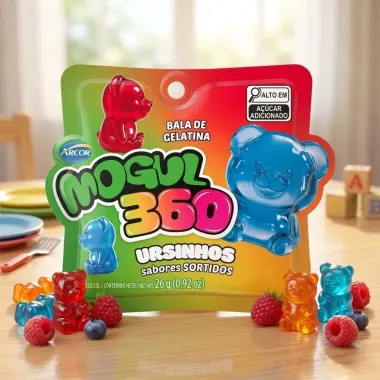 Bala de Gelatina Arcor Mogul 360 Ursinhos Sabores Sortidos 26g