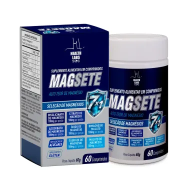 MagSete Sele&ccedil;&atilde;o de Magn&eacute;sios 7 em 1 Health Labs 60 Comprimidos