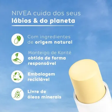 Protetor Solar Labial Nivea Sun Protect Alta Prote&ccedil;&atilde;o FPS 50 Hidratante 4,8g