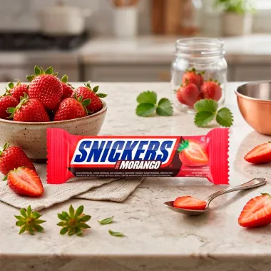 Chocolate Snickers Sabor Morango 40g