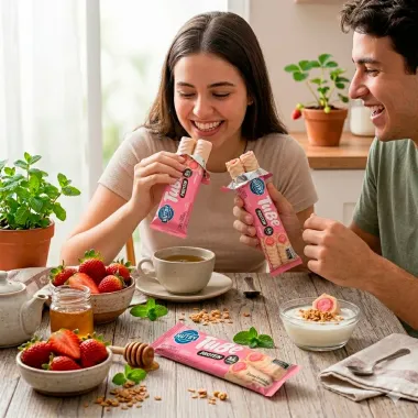 Wafer Recheado Nutry Tube Protein com 8,4g de Prote&iacute;na Sabor Morango 38g