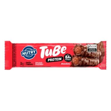 Wafer Recheado Nutry Tube Protein com 8,4g de Prote&iacute;na Sabor Chocolate 38g