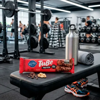 Wafer Recheado Nutry Tube Protein com 8,4g de Prote&iacute;na Sabor Chocolate 38g