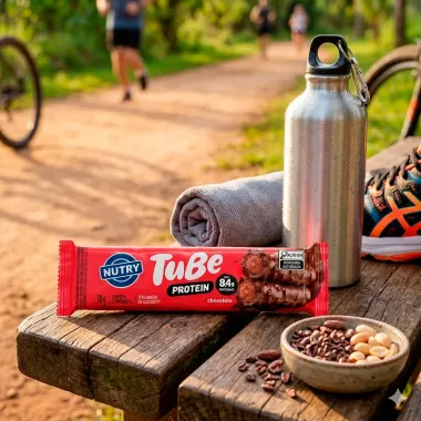 Wafer Recheado Nutry Tube Protein com 8,4g de Prote&iacute;na Sabor Chocolate 38g