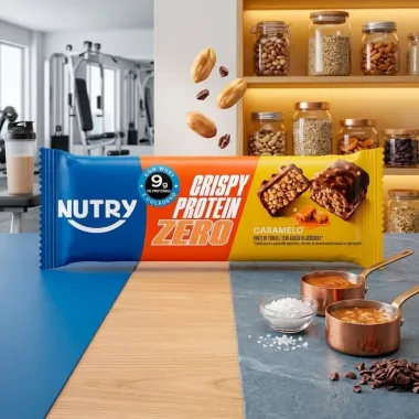 Barra de Prote&iacute;na Nutry Crispy Protein Zero com 9g de Prote&iacute;nas Sabor Caramelo 30g