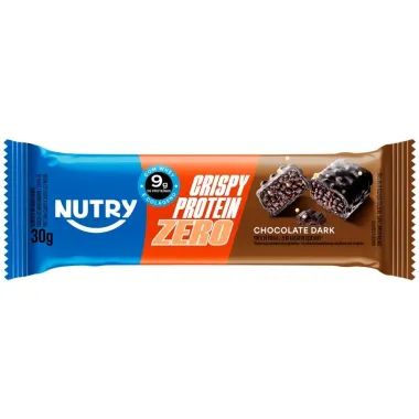 Barra de Prote&iacute;na Nutry Crispy Protein Zero com 9g de Prote&iacute;nas Sabor Chocolate Dark 30g