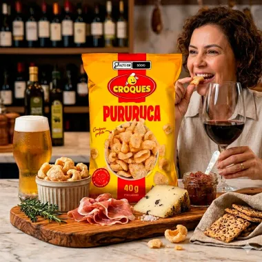 Pururuca Croques Pele Su&iacute;na Frita Sabor Tradicional 40g