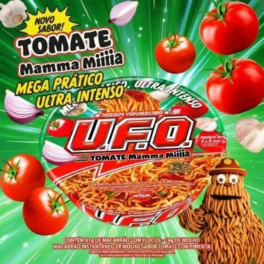 Macarr&atilde;o Ufo Nissin Yakissoba Sabor Tomate Mamma Mia 95g