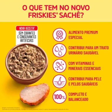 Ra&ccedil;&atilde;o &Uacute;mida para Gatos Purina Friskies Adultos Sabor Peru ao Molho Sach&ecirc; 85g