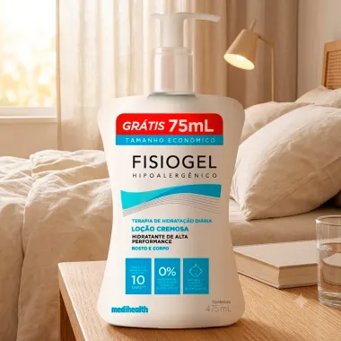 Fisiogel Lo&ccedil;&atilde;o Cremosa Hidratante de Alta Performance Rosto e Corpo 475ml Ganhe 75ml Tamanho Econ&ocirc;mico