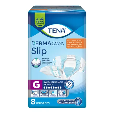 Fralda Geriátrica Tena Slip DermaCare Tamanho G com 8 Unidades