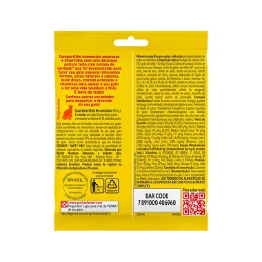 Petiscos Purina para Gatos Friskies Party Mix Adultos com Salm&atilde;o Sabor Camar&atilde;o e Atum Sach&ecirc; 40g