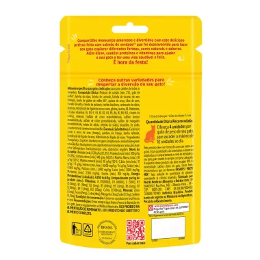 Petiscos Purina para Gatos Friskies Party Mix Adultos com Salm&atilde;o Sabor Camar&atilde;o e Atum Sach&ecirc; 80g