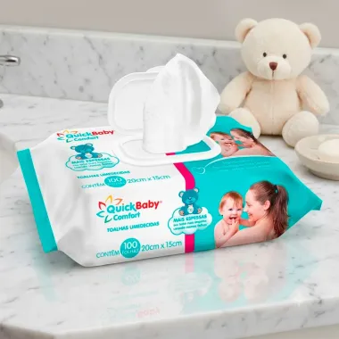 Toalhas Umedecidas QuickBaby Comfort 100 Unidades