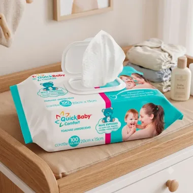 Toalhas Umedecidas QuickBaby Comfort 100 Unidades