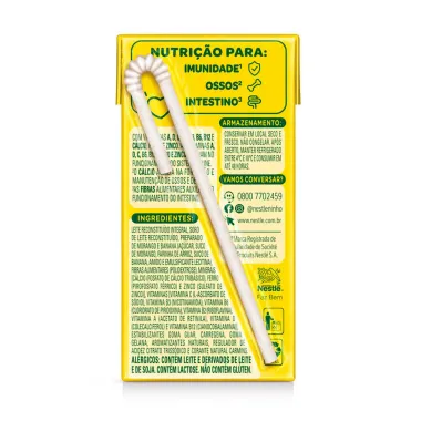 Bebida L&aacute;ctea NINHO Cremosinho Sabor Shake de Morango e Banana 180ml