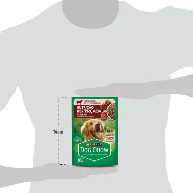 Ra&ccedil;&atilde;o &Uacute;mida para Cachorro Dog Chow Nutri&ccedil;&atilde;o Refor&ccedil;ada Adultos Extra Life Sabor Cordeiro em Filetes com Arroz Sach&ecirc; 85g
