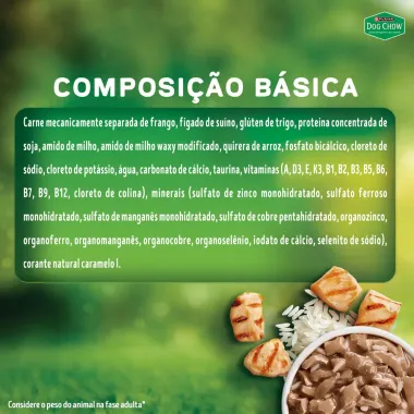 Ra&ccedil;&atilde;o &Uacute;mida para Cachorro Dog Chow Nutri&ccedil;&atilde;o Refor&ccedil;ada Adultos Extra Life Sabor Frango em Filetes com Arroz Sach&ecirc; 85g