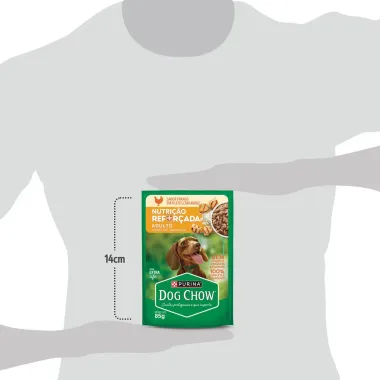 Ra&ccedil;&atilde;o &Uacute;mida para Cachorro Dog Chow Nutri&ccedil;&atilde;o Refor&ccedil;ada Adultos Extra Life Sabor Frango em Filetes com Arroz Sach&ecirc; 85g