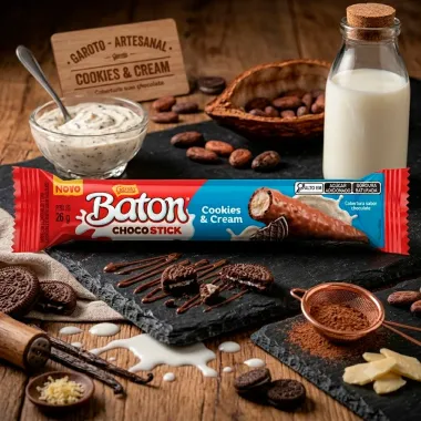 Chocolate Garoto Baton Choco Stick Sabor Cookies e Cream 26g