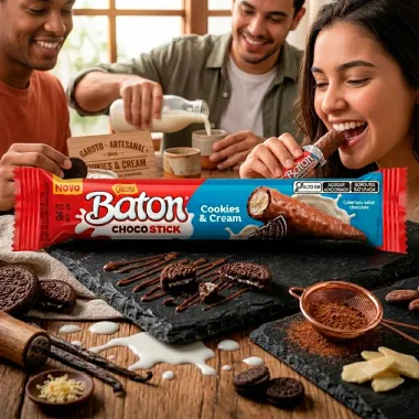 Chocolate Garoto Baton Choco Stick Sabor Cookies e Cream 26g
