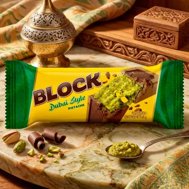 Chocolate BLOCK Dubai Style Sabor Pistache 45g