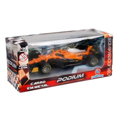 Carro em Metal Podium Polibrinq Colecion&aacute;veis 4+ Anos Roda Livre Cores Sortidas com 1 Unidade