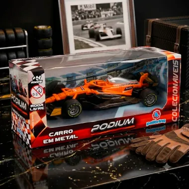 Carro em Metal Podium Polibrinq Colecion&aacute;veis 4+ Anos Roda Livre Cores Sortidas com 1 Unidade